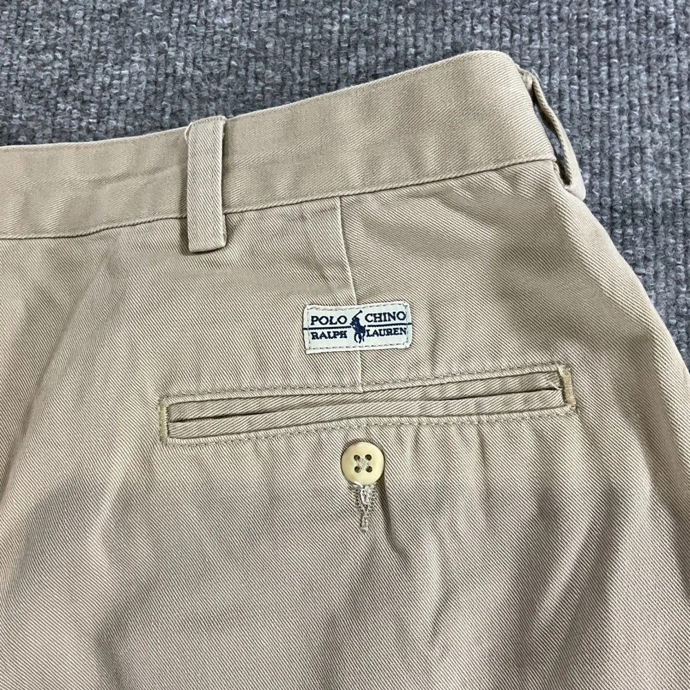Vintage Polo Ralph Lauren Pleated Chino Pants Mens 40x30 Khaki Classic Fit VTG